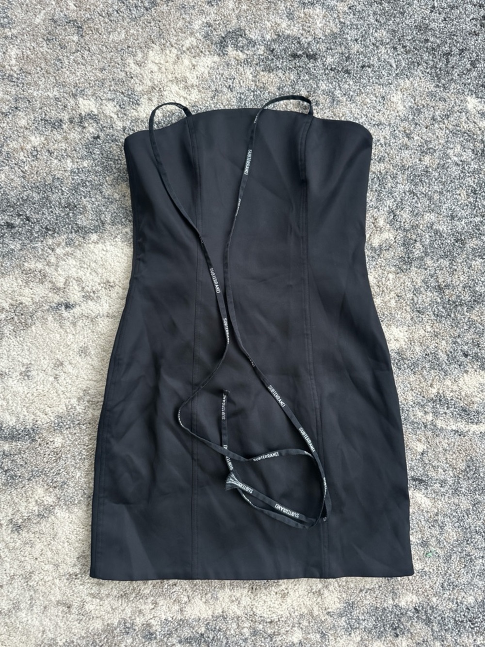 Strapless Black Mini Dress by Subtrrenei